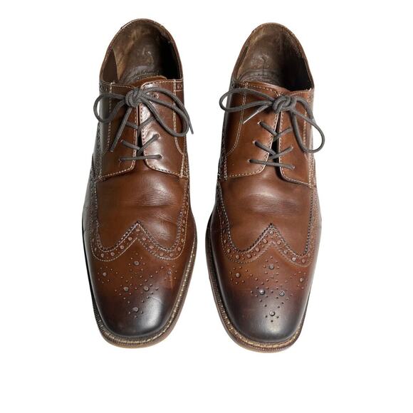 Florsheim Men’s 11D Wingtip Oxford‎ Shoes Brown Leather Brogue Dress - Picture 3 of 14